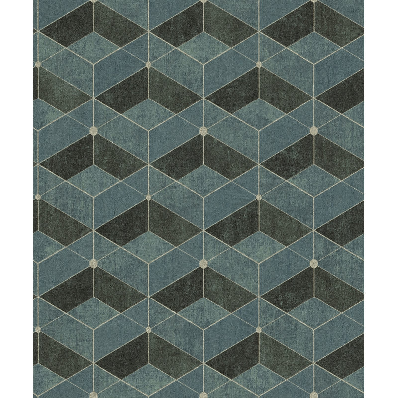 Rouleau de papier peint L 33 pi x l 20,9 po Dorta, Bleu sarcelle