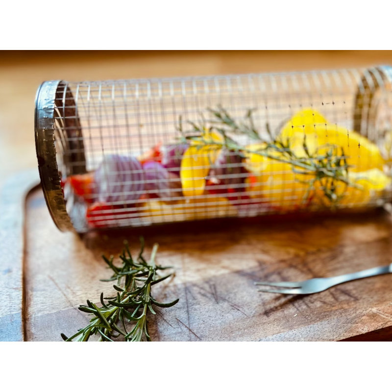 Kazan Grill Baskets Gift - Vegetables Fish & Meat BBQ Utensils Tools Enjoy Cooking Fresh Foods 