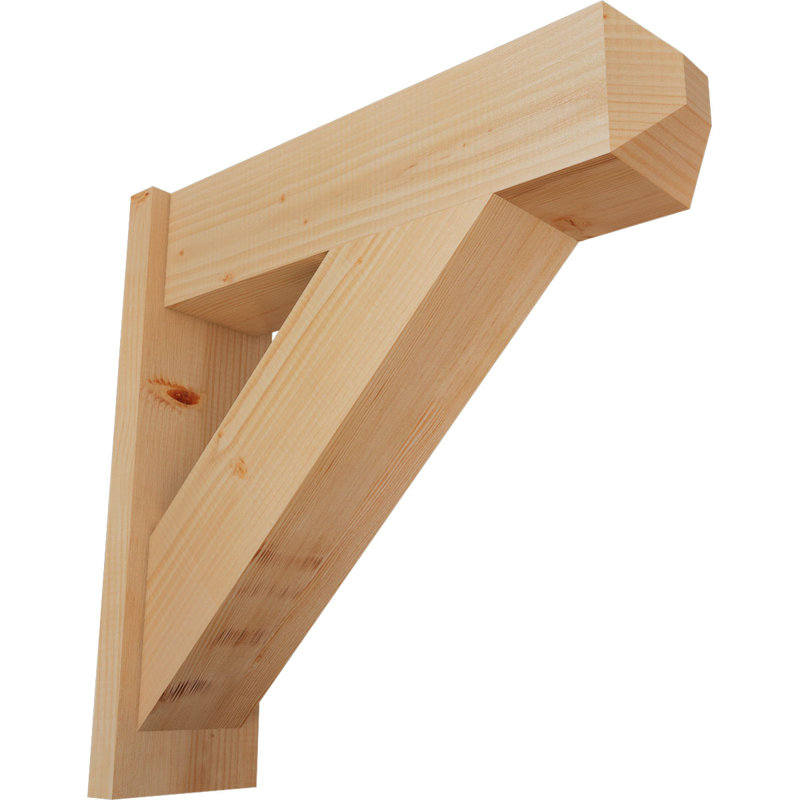 Artisan traditionnel en bois rustique, Sapin Douglas de 7 1/2 po (lisse), P 26 po x H 26 po