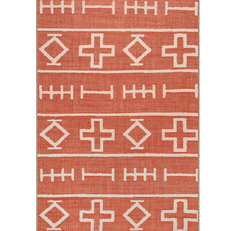 Tapis d'intérieur / extérieur à motif géométrique Kingsville, Rectangle 6 pi 3 po x 9 pi