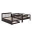 Lit superposé double avec lit gigogne, rangement et barrière d'escalier-715342156