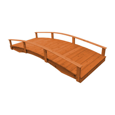 Keystone Amish Co. Cedar Japanese Garden Bridge, 4'  x  10', Cedar Stain