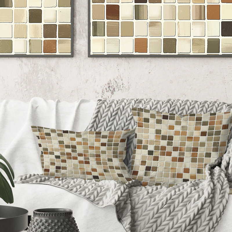 Coussin lombaire beige Mid-Century Mosiac Tiles I - Mid-Century