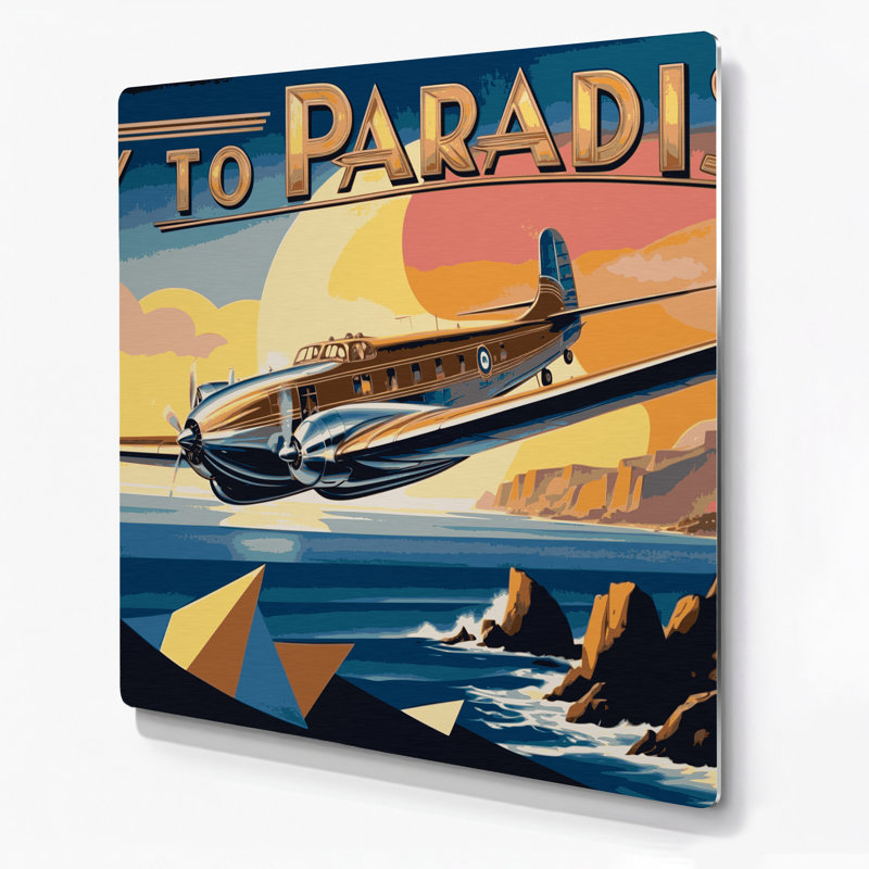 Transport, affiche rétro en métal brun, H 12 po x l 12 po x P 0,05 po