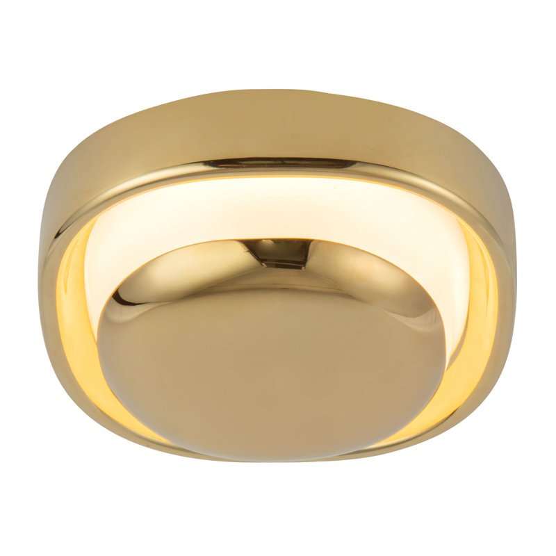 Pebble 8-in Silver dimmable LED Wall Sconce, Brass