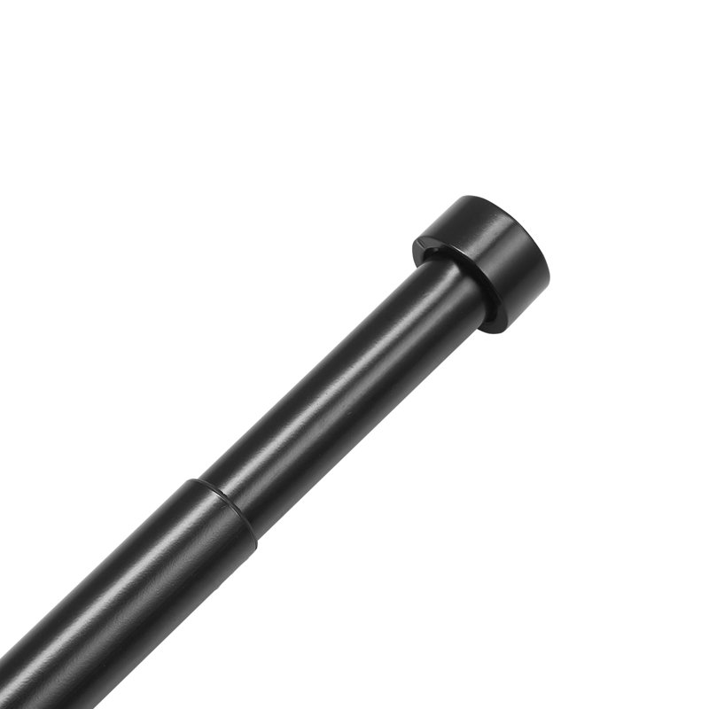 Adjustable Black Double Rod Curtain Rods with Cap Finials