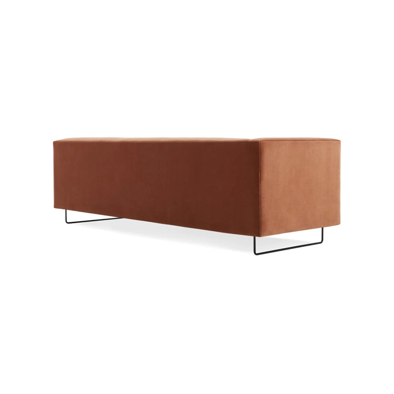 Bonnie Sofa, 29" H x 96" W x 33" D, Copper Velvet Polyester Blend