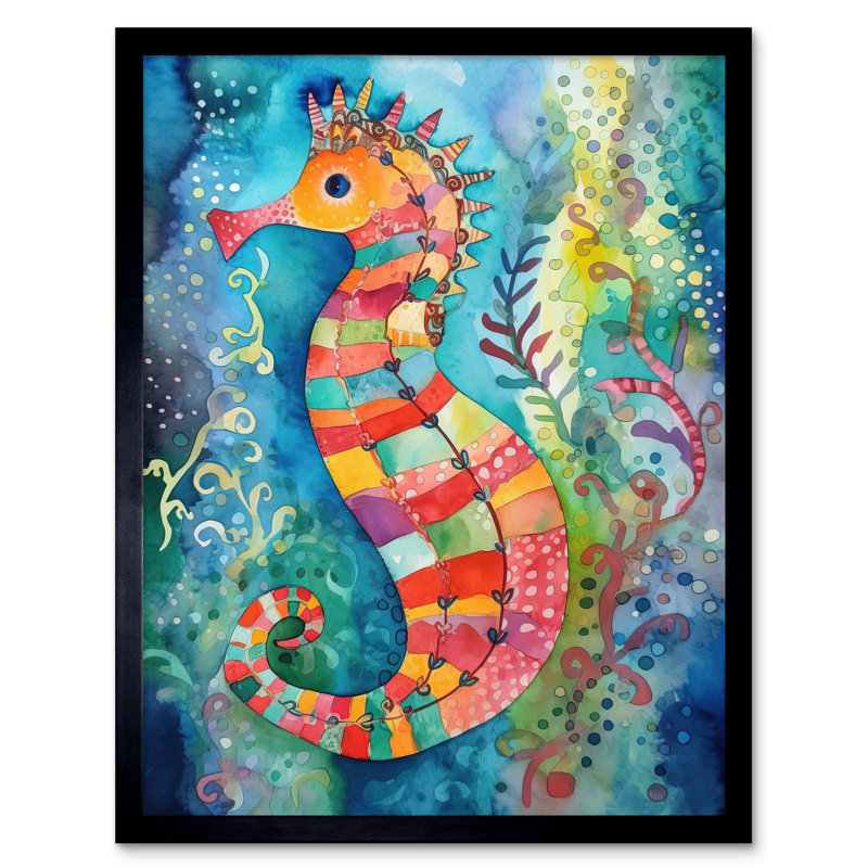 Seahorse In Aquatic Plants - Single Picture Frame Print