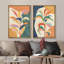 «Abstract Botanical Colorful Tropical Jungle Leaf Botanical», reproduction sur toile encadrée 2 pièces-91069025-91069027