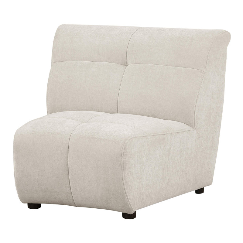 Chaise rembourrée sans accoudoirs courbée ivoire