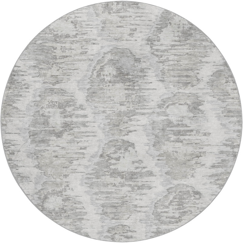 Tapis Dream Shag ADS766 de qualité supérieure, lavable à la machine, motif diamant., Ivory, 8' Round