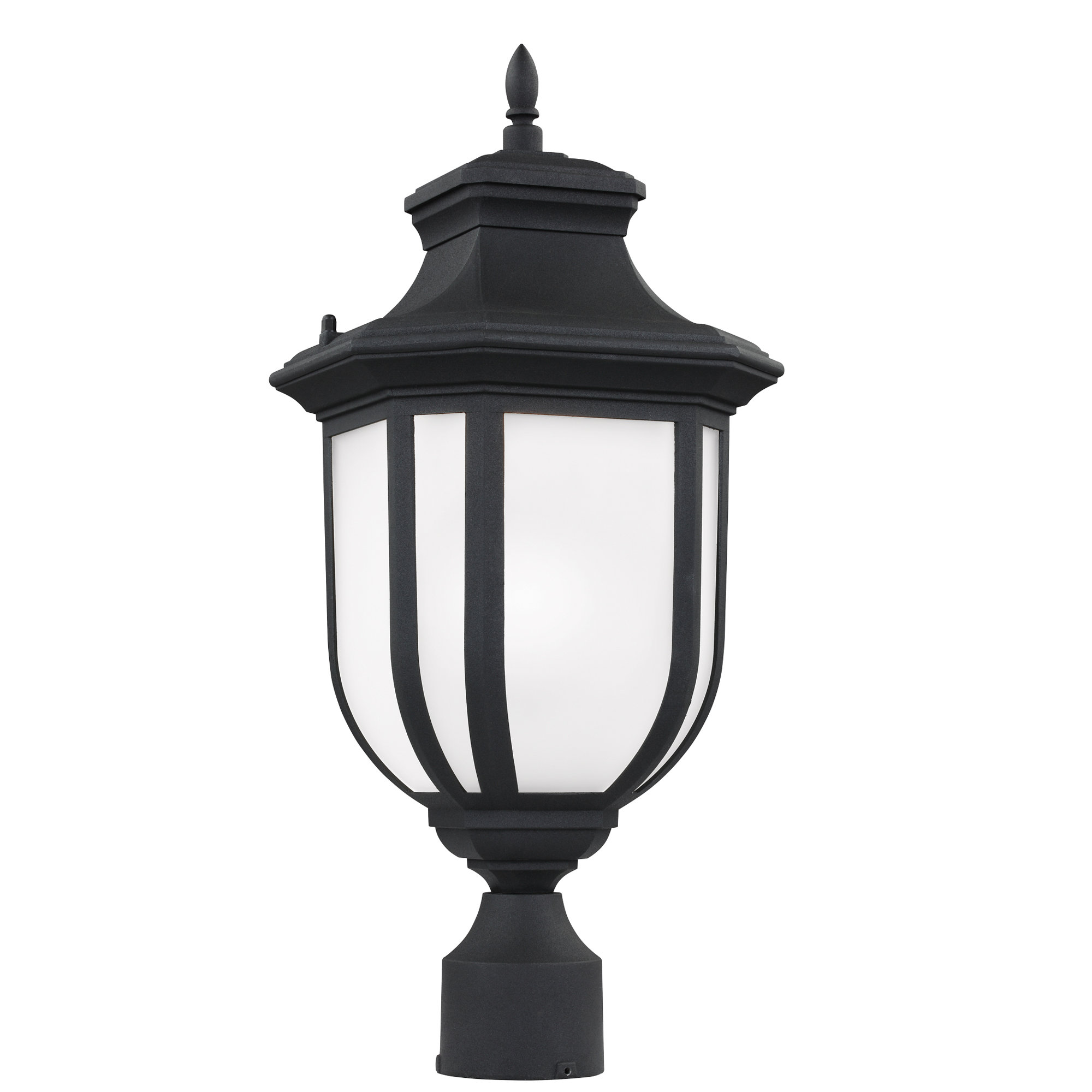 Frosted Metal Outdoor Lantern Head, Black, No