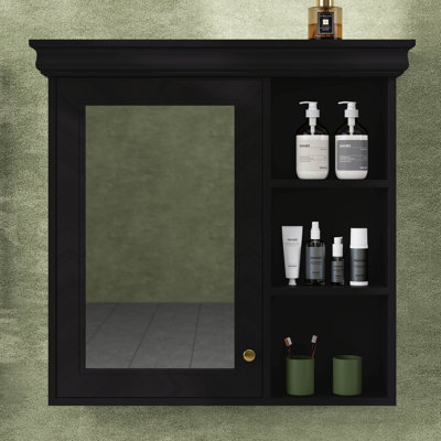 30'' X 28'' Bathroom Medicine Cabinet, Wall Mounted Mirror Storage Organizer With Adjustable Shelves, Over The Toilet Storage Cabinet