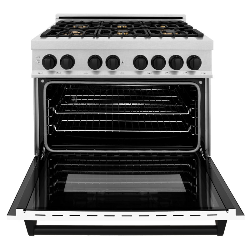ZLINE Autograph 36" Legacy Dual Fuel Range, Matte Black Satin Stainless Steel