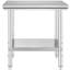 Table de préparation alimentaire 32 po L x 23 po P x 26 po H, acier inoxydable, monobloc, argentée, hauteur réglable