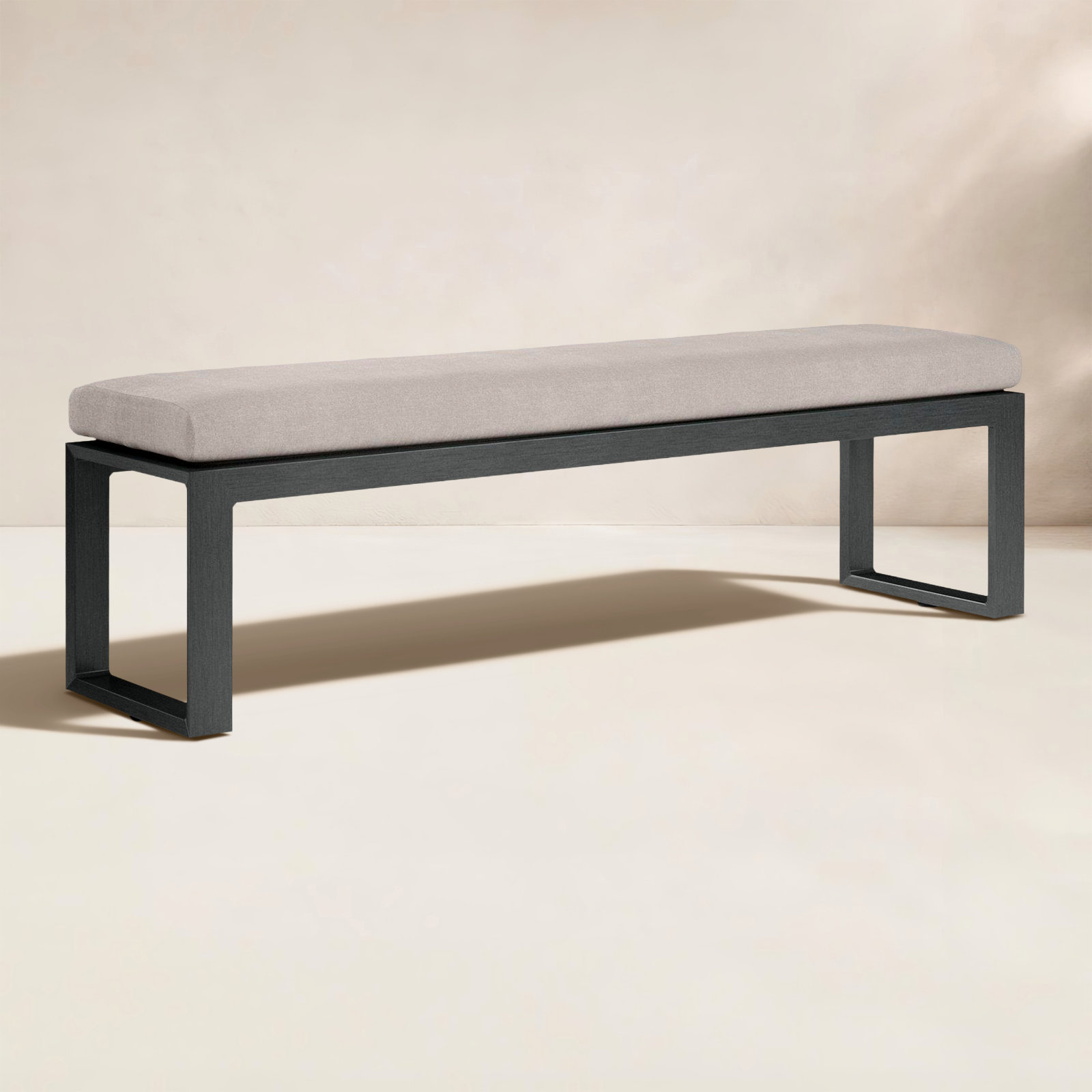 Georgie 72.01'' Aluminum Outdoor Bench, Canvas Natural Sunbrella® Canvas