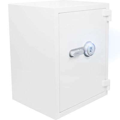 Coffre-fort de 4,48 pi cubes en blanc - sécurité biométrique, résiste au feu de 1200 pi pendant 30 minutes, grands documents de rangement, bijoux, argent comptant, fabrication en acier robuste, coffre-fort et protection contre le vol, demi-heure avancée, fournit