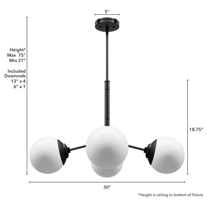 Hunter Hepburn 4 Light Chandelier Ceiling Light Fixture