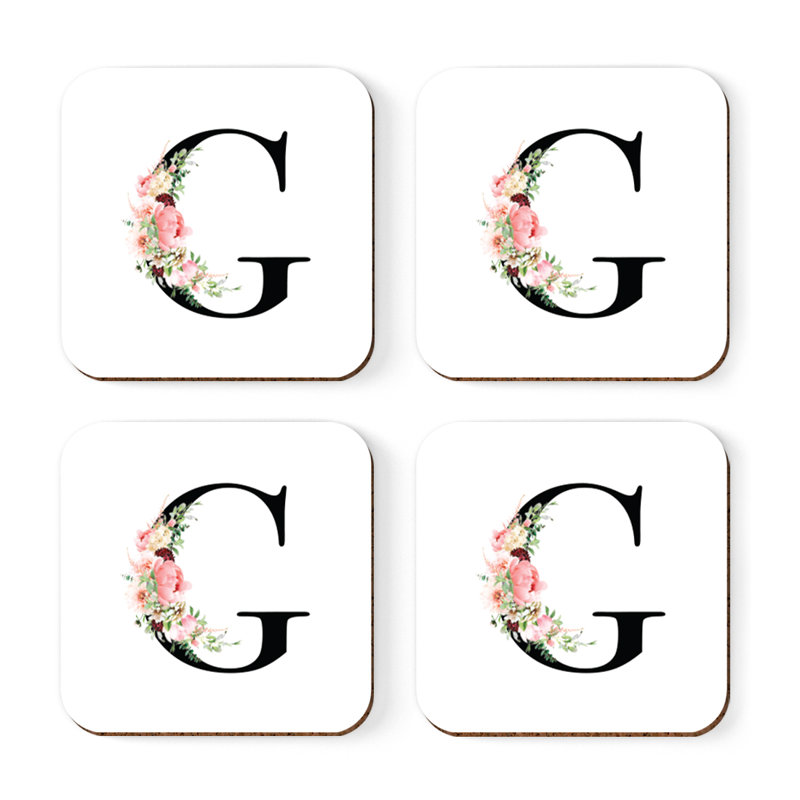 Sous-verre à motif floral rosé, G