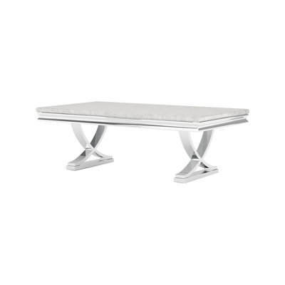 50.6" W Glam Coffee Table, Chrome