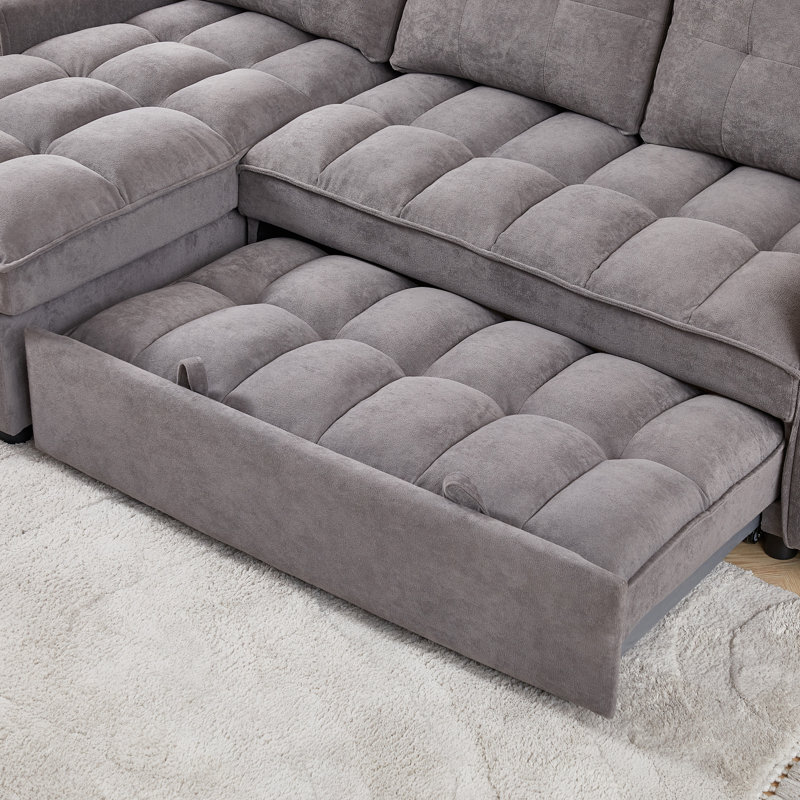Canapé modulaire Avital, Chenille grise foncée