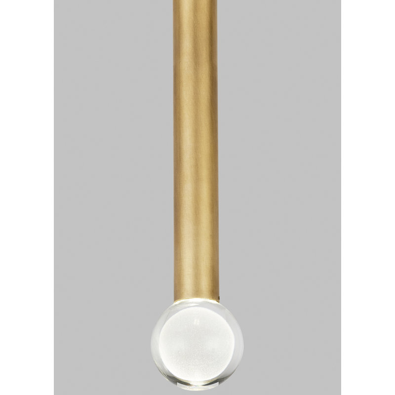 Guyed 1 - Light LED Pendant, Natural Brass
