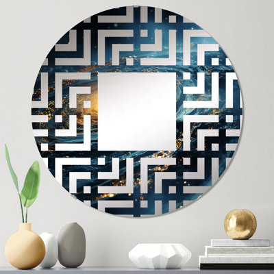 Miroir décoratif labyrinthe galaxie noir brillant MIR106087 C