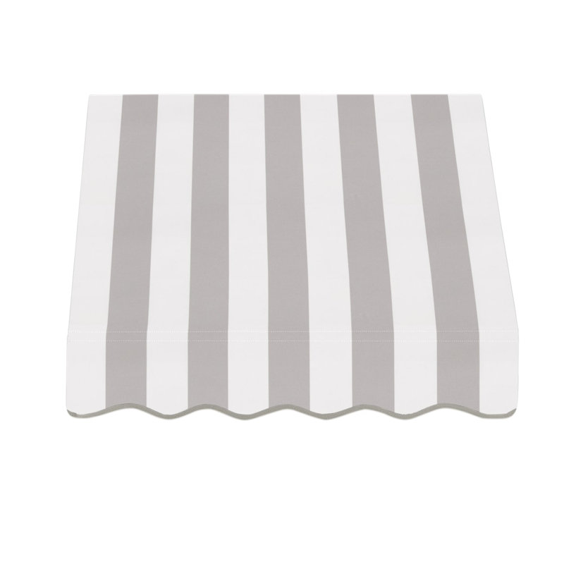 Auvent fixe en tissu acrylique San Francisco Awntech, H 18 po x l 40,5 po x P 36 po, Rayures grises et blanches