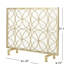 Cloison de foyer sophistiquée en fer, chevauchant, panneau simple, écran moderne doré avec motif circulaire, finition