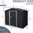 8x4 Ft Metal Shed With Stable Structure & Sliding Door, Black White Outdoor Rust- Panels,-117994497