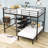 Adelline Kids Full Over Twin Metal Bunk Bed with Built-in Desk and Shelves-88075670