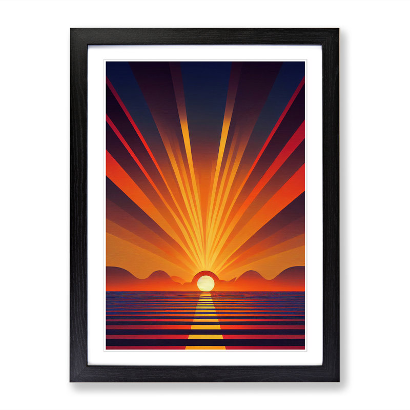 An Deco Sunrise Vol.2 - Framed Print, Black Framed, 64cm H x 46cm W x 2cm D