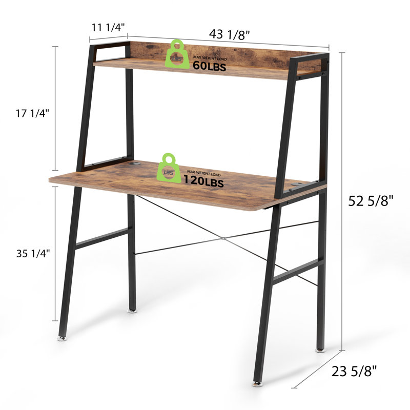 Solid Wood Leaning / Ladder Desk