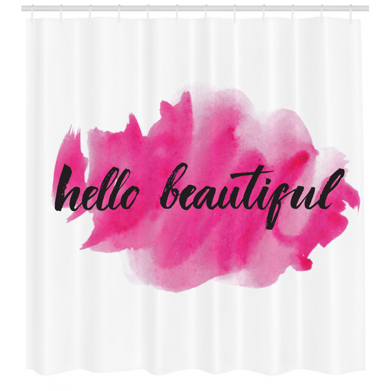 Ensemble de rideau de douche hello et crochets, H 75 po x l 69 po
