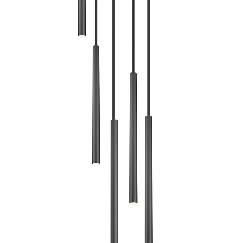Lustre 5 lumières Mahlum, Noir mat