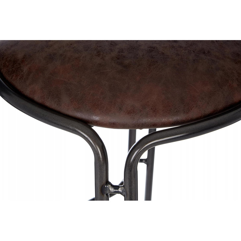 Marunouchi Upholstered Counter Stool with Metal Frame, Mocha