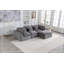 Canapé d'angle modulaire surdimensionné Cloud Couch de 260 cm de large, offrant un confort optimal et une assise large et profonde. Revêtement en tissu gaufré, 3 places avec pouf.-431490667