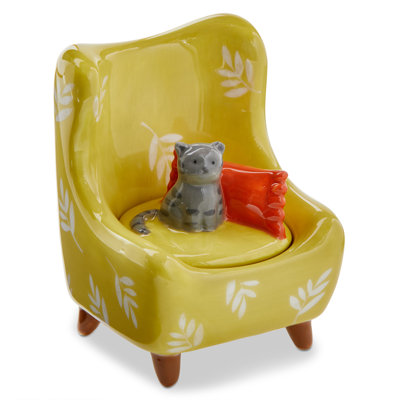 Chaise de chat grise avec couvercle