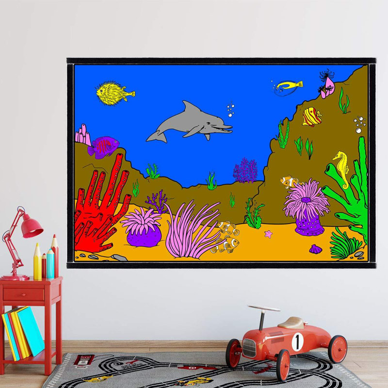 Adhésif décoratif effacement à sec corail ocean, H 32 po x l 48 po