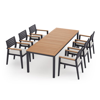 Outdoor Furniture Rhodes 7 Piece Dining Set with 96 in. Table