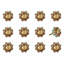 Paquet de 12 poignées multicolores en céramique / métal 1,5 po x 1,5 po x 1,5 po