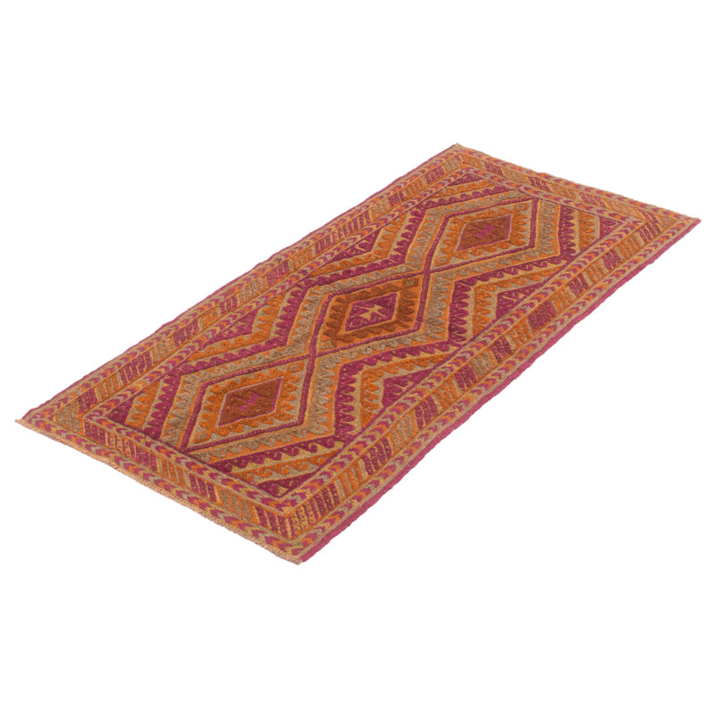 Tapis de couloir unique en laine noué à la main de style nouvel âge 2 pi 9 po x 6 pi 1 po Jlea