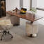 Bureau de luxe moderne avec 2 tiroirs et tablette ouverte-873825979