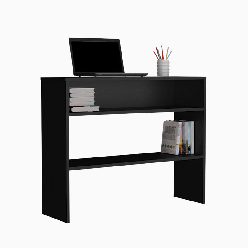 Console avec rangement ouvert, Noir, noir, noir, noir