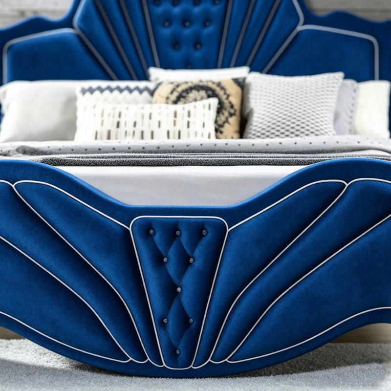 Grand lit bleu de luxe