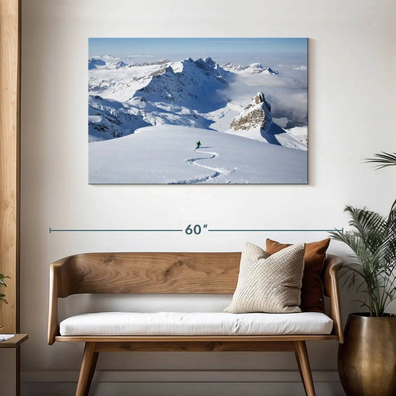 Sirci, skieur dans la poudreuse, H 30 po x l 45 po