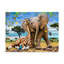 «Elephants and Giraffes», reproduction de peinture acrylique sur toile tendue-26856074