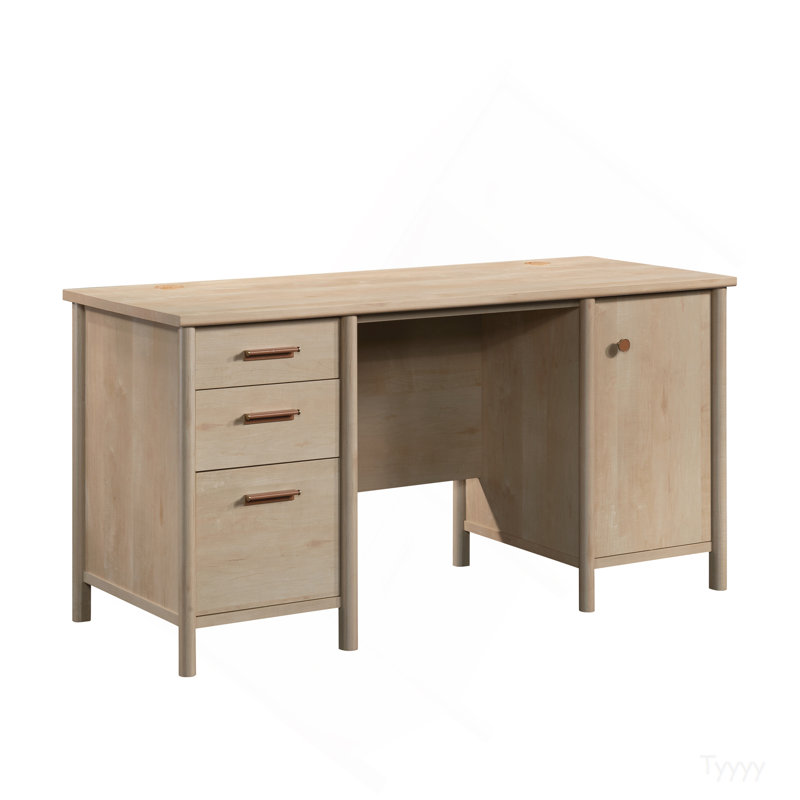 Transitional Computer Desk with Generous Work Surface, Brown finish