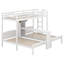 Lit superposé simple au-dessus de simple et simple avec bureau et tablettes de rangement, cadre de lit superposé triple en bois peu encombrant avec éclairage DEL-1524006607