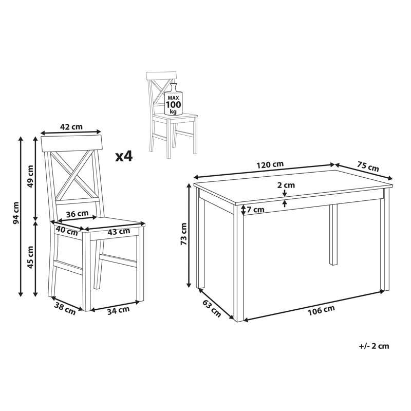 Hartleton 4 - Person Dining Set